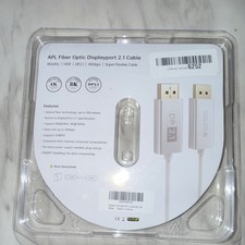 APL DisplayPort 2.1 Fiber Optic Cable 16ft White 8K/60Hz HDR 40Gbps picture