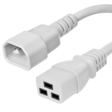 8FT IEC C14 - C19 White Power Cord 14AWG 15A/1875W 100-250V 2.4M picture