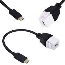 USB-C 3.1 Keystone Jack Inserts Cable,Usb 3.1 Type C Male to Female for Wall Pla picture