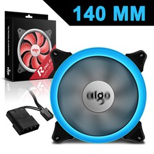 Aigo 140mm LED Halo  PC CPU Gaming Computer Case Cooling Neon Clear Fan Mod picture