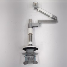 Humanscale Articulating Monitor Arm Desk Mount Clamp Polished Aluminum White picture