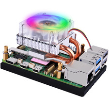 Geeekpi Low-Profile CPU Cooler for Raspberry Pi 5, 4-Pin Fan with Aluminum Heats picture