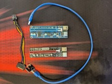 PCIe x1 to PCIe x16 Powered Riser, with USB 3.0 and 6-pin to Sata power cable picture