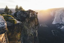 Landscape nature yosemite national park sunset cliff Custom Gaming Mat Desk picture