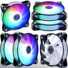 DS RGB Fans, 120mm 6 Pack Case Cooling LED Fans for White Black PC Case, CPU picture