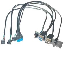 Motherboard Front Panel Cable 19P 9P To Type-C 2-Port USB 2.0 3.0 HD Audio 3.5mm picture