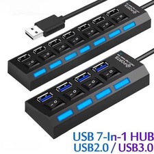 High Speed 4 7 Port USB Hub 2.0 Adapter Expander Multi USB Splitter PC Dock picture