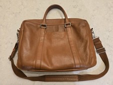 Shinola Detroit SO3 S03 Leather Brief Case Brown Crossbody Shoulder Strap picture