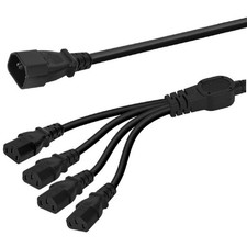 PDU UPS Server C14 To 4 x C13 Y Split Kettle Lead 4 Way Extension Cable Cord picture