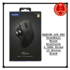 ELECOM IST PRO Trackball Mouse Bluetooth 2.4GHz Wired 10 Button Black picture