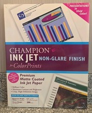 Champion Premium Matte Coated Ink Jet Paper 200 Sheets 24lb Non-Glare Sealed  picture