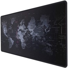 Large Gaming Mouse Map Pad Black Waterproof Desk Mat 31.50x11.81x0.08 Inch picture