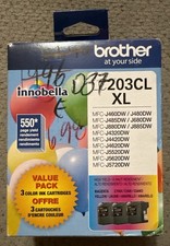 Brother LC203CL XL 3-Pack Color Ink Cartridges Magenta Cyan Yellow Sealed Packs picture