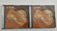 2 Pack TDK DVD-R With Jewel Case, 1-16X , 4.7GB/GO Brand New Sealed picture