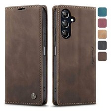 Luxury Leather Wallet Cover Case For S25 S24 S23 FE A16 A55 A35 A25 A15 A36 A14 picture