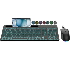 Wireless Keyboard and Mouse Combo, 7 Backlit Effects, Light Up Letters,... picture