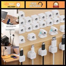 24 Pack Magnetic Cable Clip Organizer - Adhesive Cord Holder for USB & Phone Wir picture