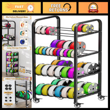 4-Tier Rolling 3D Printer Filament Storage Rack, Heavy Duty Spool Holder Cart, H picture