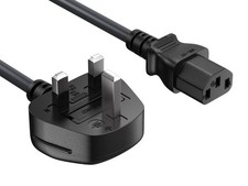 3ft UK Computer Power Cord, BS1363 to IEC C13, 18 AWG H05VV-F, 10A/250V, 13A ... picture