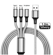 Lot 3A Fast USB Charging Cable 3 In 1 Charger Cord For iPhone USB-C Micro USB picture