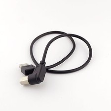 USB 2.0 A Male Left Angle To B Male Right Angle 90° Printer Scanner Cable 50cm picture