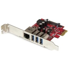 StarTech 3 Port PCI Express USB 3.0 Card + Gigabit Ethernet picture