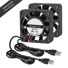 2Pcs Dual Ball USB Cooler 40mm Fan DC 5V Brushless Cooling 40x40x10mm Fan... picture
