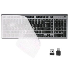 FENIFOX DF22 Wireless Quiet Keyboard & Mouse Combo Black/Gray English QWERTY picture