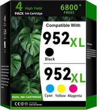 952XL Ink Cartridge 4-Pack Combo Pack Replacement for HP 952 | 952XL Ink Compati picture