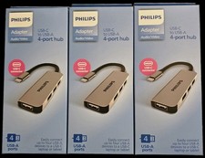 3 Pack Philips USB-C Hub 4 Port USB 2.0 Type-C To Type-A Adapter Audio/video New picture