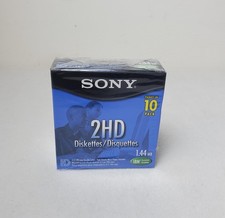 Sony 2HD 3.5in Floppy Disks 1.44MB 10 Pack IBM Formatted New Sealed Diskettes picture