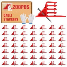 200Pcs Cable Stackers, Cable Staples Clips with Steel Nails, Electrical Wire ... picture