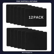 12 Pack Black Mouse Pads Stitched Edge 10.2x8.3 Inch Non-Slip Rubber Base picture