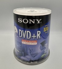 Sony DVD+R Printable Blank Discs 120 Min. 4.7 GB 16x 100-Pack Packaging Tore  picture