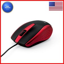 Verbatim Corded Notebook Optical Mouse, USB, Precision Scroll Wheel, Red 99742 picture