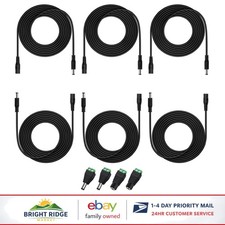 Shock-Resistant 10FT DC Power Extension Cable with Adapter Connectors, 6 Count picture