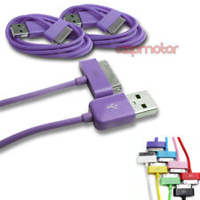 2X 10FT 30-PIN USB SYNC POWER CHARGER PURPLE CABLE CONNECTOR IPHONE 4S IPOD IPAD picture