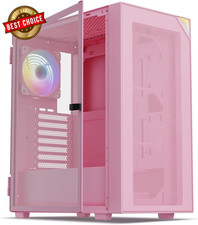 AL800 Mid Tower ATX PC Computer Case - Door Opening Design Tempered Glass, Adjus picture