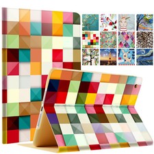 iPad Pro 11 1st 2nd 3rd 4th 10.5 9.7 10.9 7.9 Printed Folio Case Color Grid picture