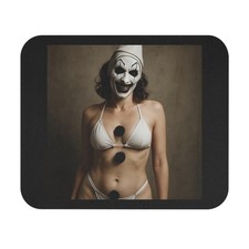 Lady in Bikini Art The Clown Mouse Pad Horror Pinup Photograph Style Terrifier  picture