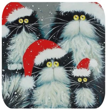 WINTER RED HAT CAT KITTY HOLIDAY THEMED OPT 1 MOUSEPAD MOUSE PAD THICK 9
