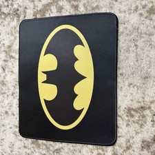 Batman Logo Mouse Pad DC Comics Yellow Black Oval Bat Signal Desk Mat Stitched picture