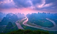 Landscape river nature mountains china sunset forest Custom Gaming Mat Desk picture