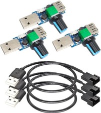 3pcs USB to 3pin/4pin PWM 5V Sleeve Fan Power Adapter Cable with Fan... picture