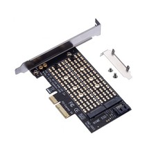 Acxico 1Pcs M.2 NGFF to Desktop PCIe x4 x8 x16 NVMe SATA Dual SSD PCI Express Ad picture