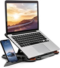 Ergonomic Adjustable Laptop Stand for Desk with Phone Holder & 360° Rotation - F picture