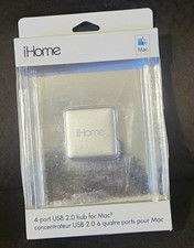 iHome 4-Port USB 2.0 Hub for Mac IMAC-U100W Silver/White Portable picture