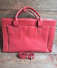 Compucase Red Laptop PC Burgundy Leather Case With Several Pockets  picture