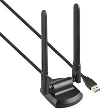 WiFi6E Tri-band AX5400 USB3.0 WiFi Adapter Wireless Network Card w/6dBi Antenna picture