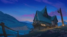 Landscape  night house sky mountains art z Custom Gaming Mat Desk picture